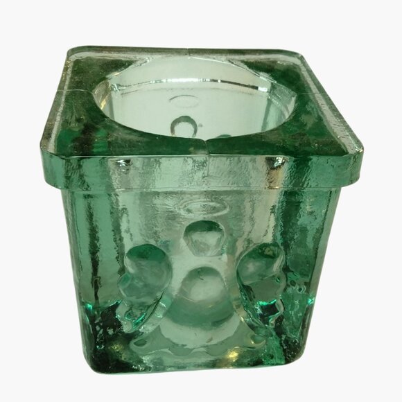 Candle Holder Angel Square Green Recycled Glass Spain - Picture 4 of 8